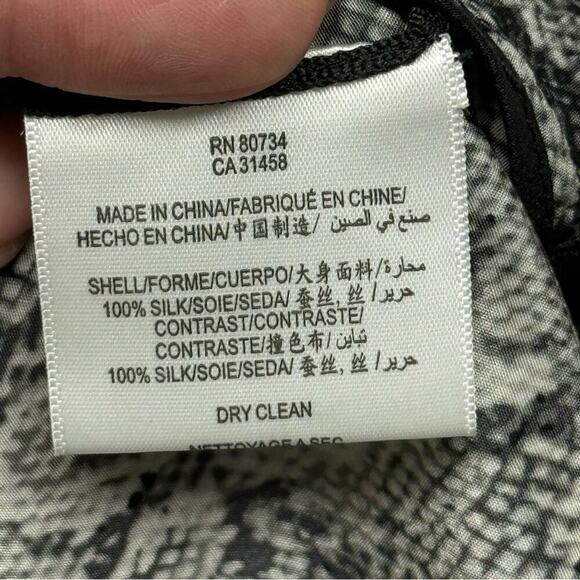 Bcbgmaxazria 100% Silk Lapelled Collar Shirt Dress Snakeskin Pattern Small - Picture 13 of 16